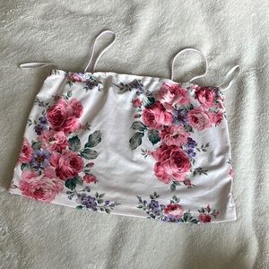 Shein floral stretchy spaghetti strap tank top